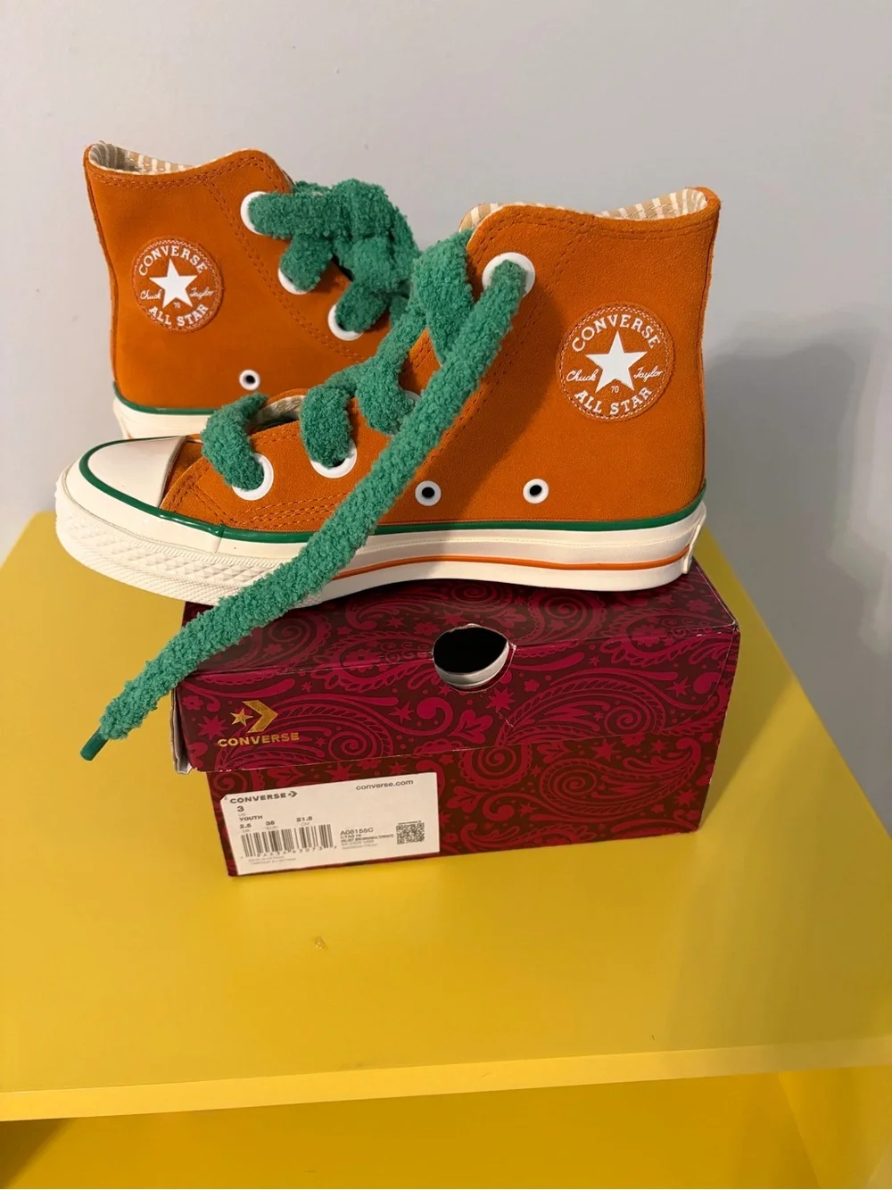 Converse Pink Patterned Shoe Box with Gold Logo